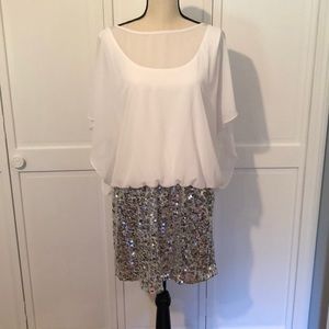 Silver Sequined Party Dress